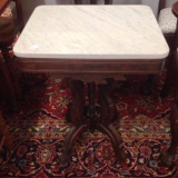 Victorian Walnut Marble top Lamp Stand 28 by 20
