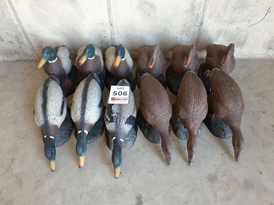12 Mallard Duck Decoys 6-Drake/ 6-Hens