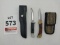 Hunting knife and pocket knife with sheath/case