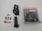 Leather holster, pistol mag, protective headphones