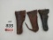 3 leather pistol holsters
