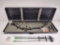 Martin compound bow with hard case and arrows