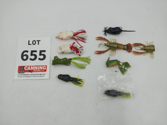8 topwater frog lures/ crawfish lures