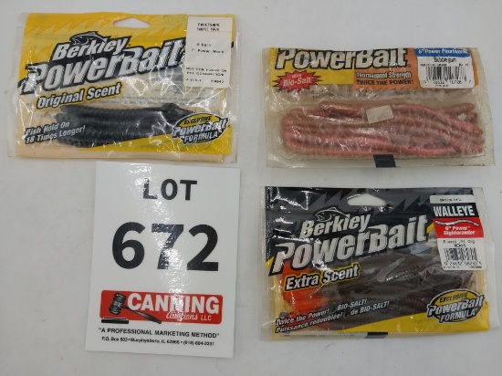 3 bags of Berkley of plastic lures
