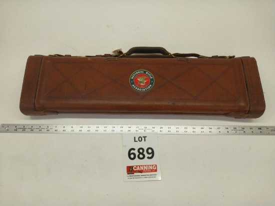 Leather double barrel shotgun case