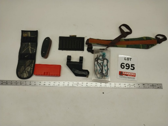 Scope mount, ammo holders, sling, misc