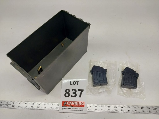 Ammo box without lid, 2 SKS 10 round magazines