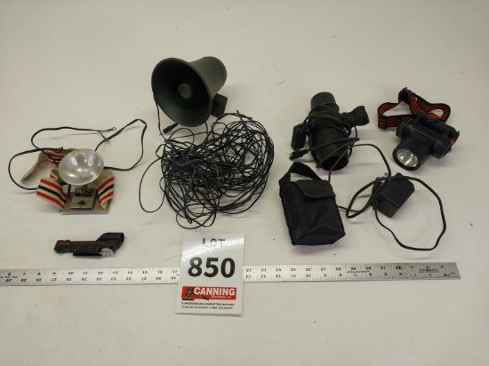 Assorted lights, coyote call speaker
