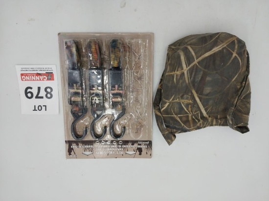 3 Camo ratchet straps and camo pouch