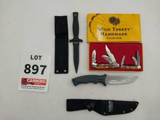 Wild Turkey Pocket Knives, Knife w/Sheath