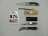 4 assorted pocket knives