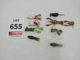 8 topwater frog lures/ crawfish lures