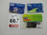 3 bags of soft plastic lures