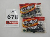 2 bags of Berkley Gulp soft plastic grubs
