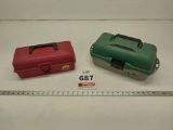 Pair of plastic tackle boxes