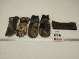 2 pair of camo hunting gloves and face mask