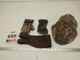 Cabelas camo hat, face mask, gloves