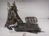 2 camo pop up blinds and metal seat