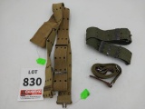 Vintage military belts, one with pouch