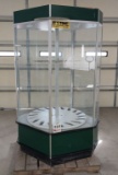 Rotating glass window firearm display case