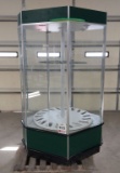 Rotating glass window firearm display case