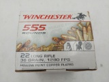 Winchester 22 Long Rifle 36 grain QTY 555