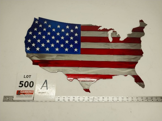 Plasma Cut Powder Dipped USA sign