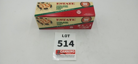 Estate 20ga 8 shot shotgun shells 100 rounds