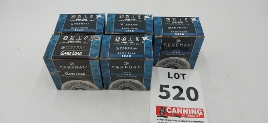 Federal 20ga 2 3/4" shotgun shells 125 rounds