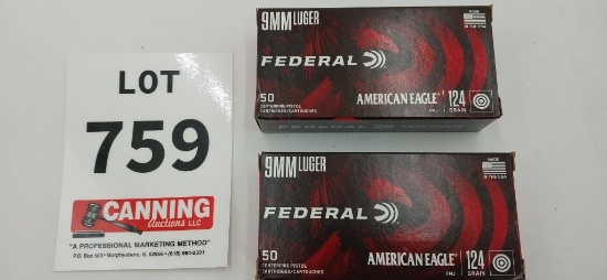 Federal American Eagle 9mm 100 rounds