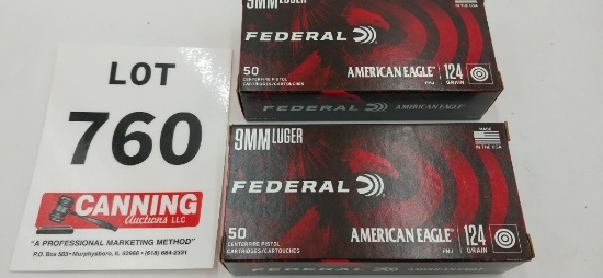 Federal American Eagle 9mm 100 rounds