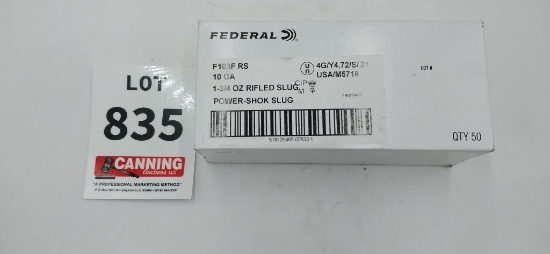 Federal 10 ga 1 3/4 Oz rifled slugs 50 rounds