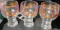 SET OF 3 VINTAGE MARDI GRAS GLASSES