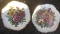 2 MADE IN KOREA DECORATIVE ROSE PLATES WITH HANGING CORD