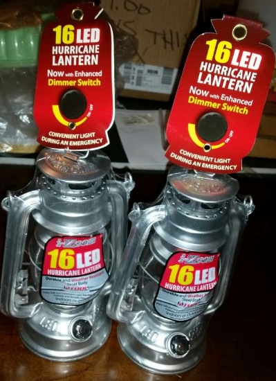 PAIR OF BRAND NEW 16 LED HURRICANE LANTERNS