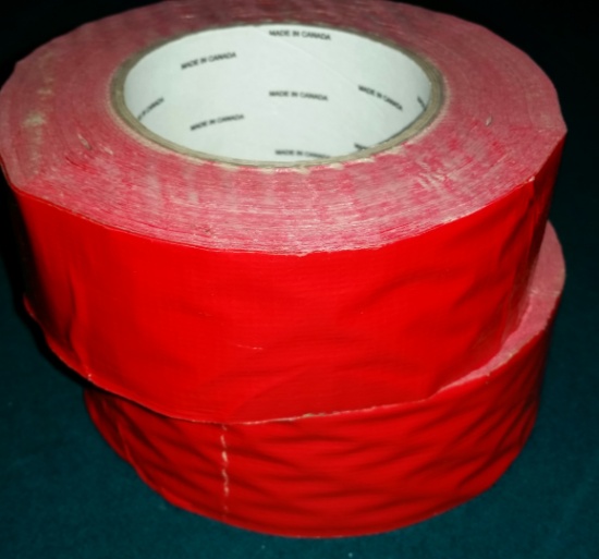 2 BIG ROLLS OF RED DUCT TAPE