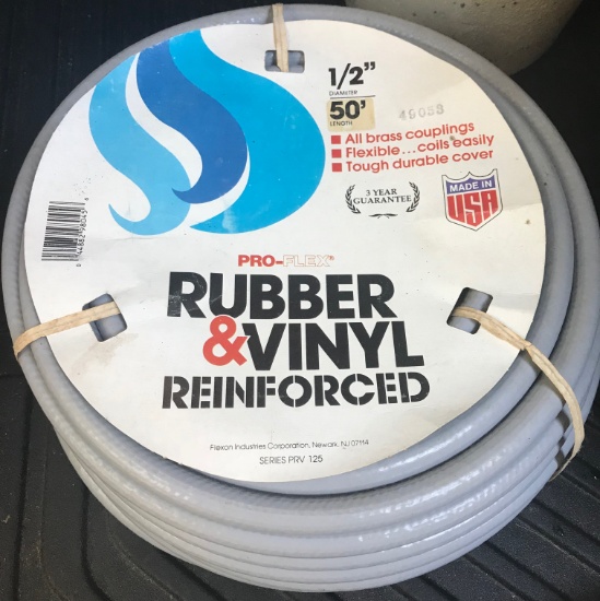 50' 1/2" DIAMETER GARDEN HOSE RUBBER & VINYL REINFORCED