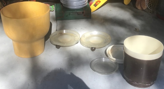 LOT OF PLANTERS AND PLANT STANDS
