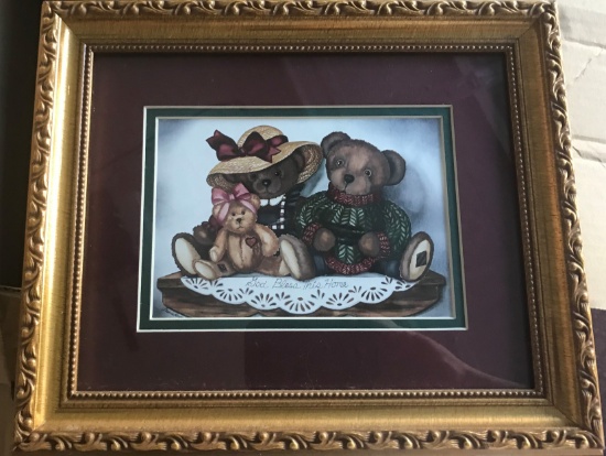 GOD BLESS THIS HOME TEDDY BEAR WALL HANGING
