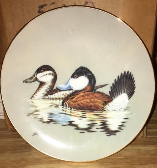 THE RUDDY DUCKS 1990 LIMITED EDITION GOLD RIMMED COLLECTORS PLATE