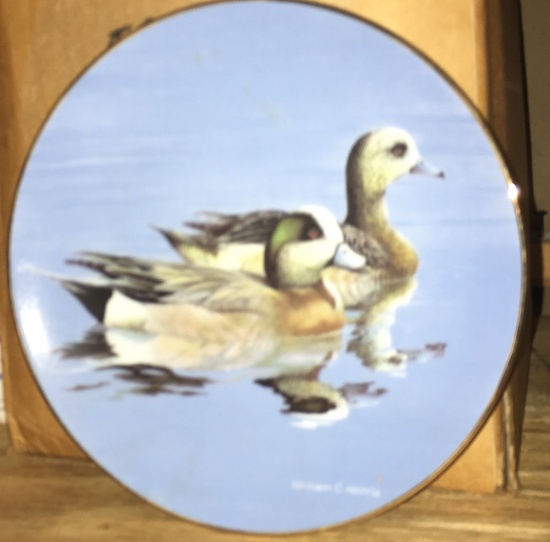 GOLD RIMMED BIRD COLLECTORS PLATE WIGEONS  1991