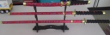 NOVELTY SWORD COLLECTION WITH PLASTIC STANDS AND CONFEDERATE SHEATHS