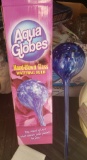 LOT OF 4 AQUA GLOBES HAND BLOWN GLASS WATERING BULBS BRAND NEW