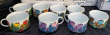 LOT OF 8 SOUP CUPS LARGE MUGS