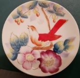 2 HANDPAINTED BIRD PLATES