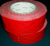 2 BIG ROLLS OF RED DUCT TAPE