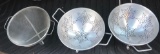 LOT OF 3 SMALL COLANDERS