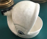 PAIR OF CERAMIC WHALE SPONGE HOLDERS