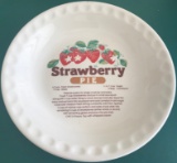 VINTAGE STRAWBERRY PIE PLATE WITH RECIPE