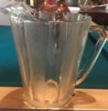 VINTAGE GLASS HEAVY PITCHER
